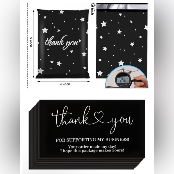 Other - 10 Cards + 10 Polymailers (6x9)-White Script